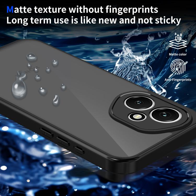 For Honor 400 Global 156.5mm Skin Feel Frosted PC+TPU Shockproof Phone Case - Transparent Black