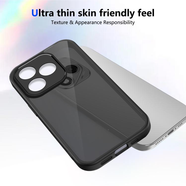 For Honor 400 Lite Global Skin Feel Frosted PC+TPU Shockproof Phone Case - Transparent Black