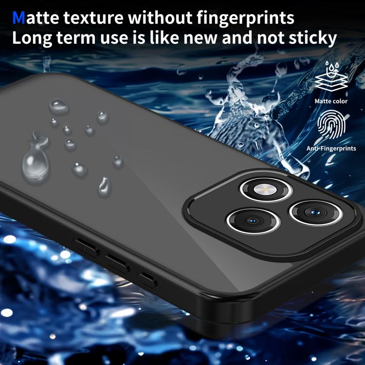 For Honor 400 Lite Global Skin Feel Frosted PC+TPU Shockproof Phone Case - Transparent Black