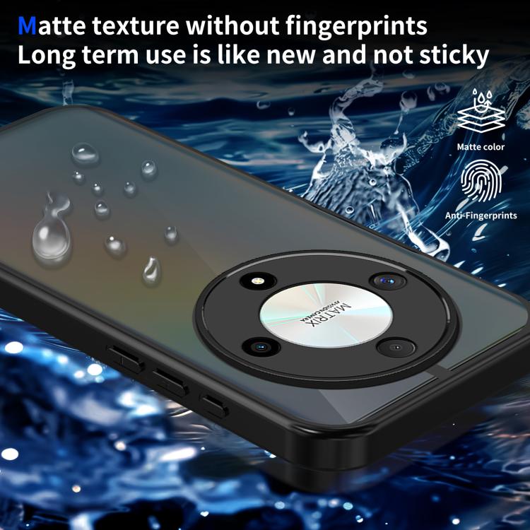 For Honor Magic6 Lite Skin Feel Frosted PC+TPU Shockproof Phone Case - Transparent Black