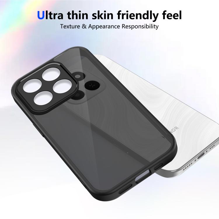 For Honor X8c 4G Skin Feel Frosted PC+TPU Shockproof Phone Case - Transparent Black