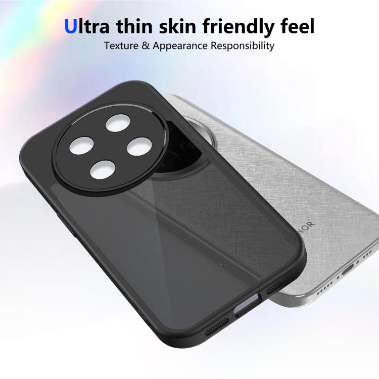 For Honor X9c Skin Feel Frosted PC+TPU Shockproof Phone Case - Transparent Black