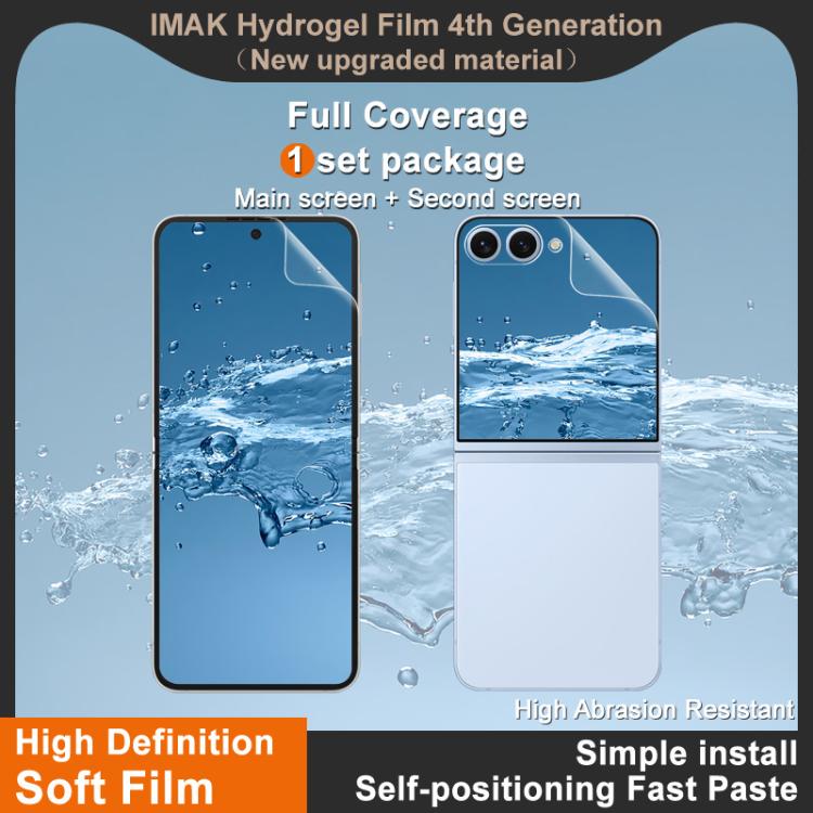For Samsung Galaxy Z Flip7 5G imak 4th Generation Screen Hydrogel Film Protector, Main Screen + Second Screen 1 Set