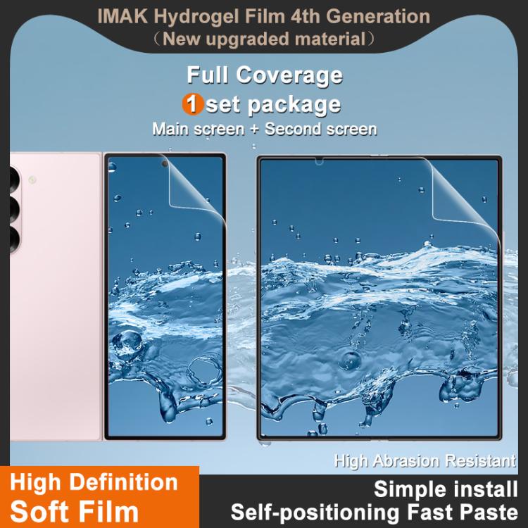 For Samsung Galaxy Z Fold7 5G imak 4th Generation Screen Hydrogel Film Protector, Main Screen + Second Screen 1 Set