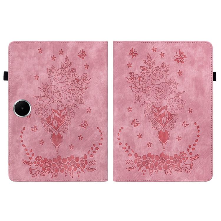 For OPPO Pad SE 11 inch Butterfly Rose Embossed Leather Tablet Case