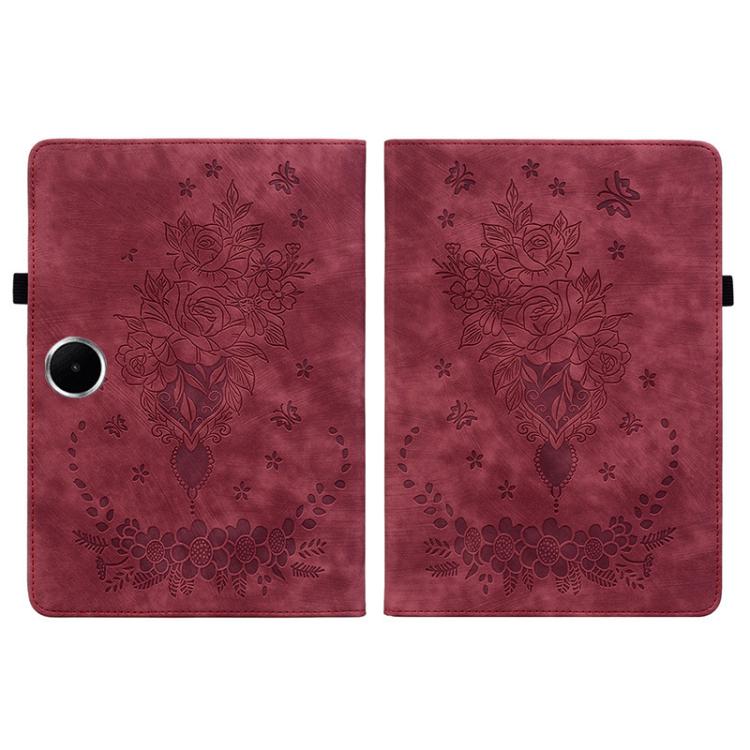 For OPPO Pad SE 11 inch Butterfly Rose Embossed Leather Tablet Case