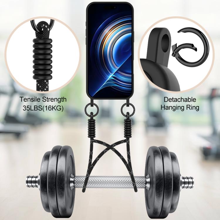 For iPhone Air Integrated Card Bag Solid Color Liquid Silicone Phone Case Gen2 with Short Lanyard