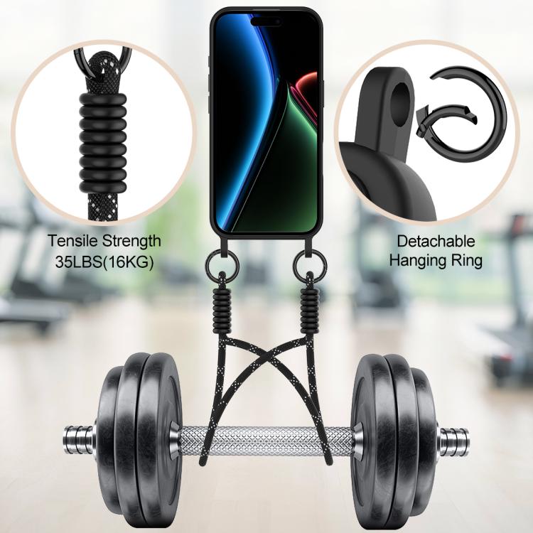 For iPhone 17 Integrated Card Bag Solid Color Liquid Silicone Phone Case Gen2 with Short Lanyard