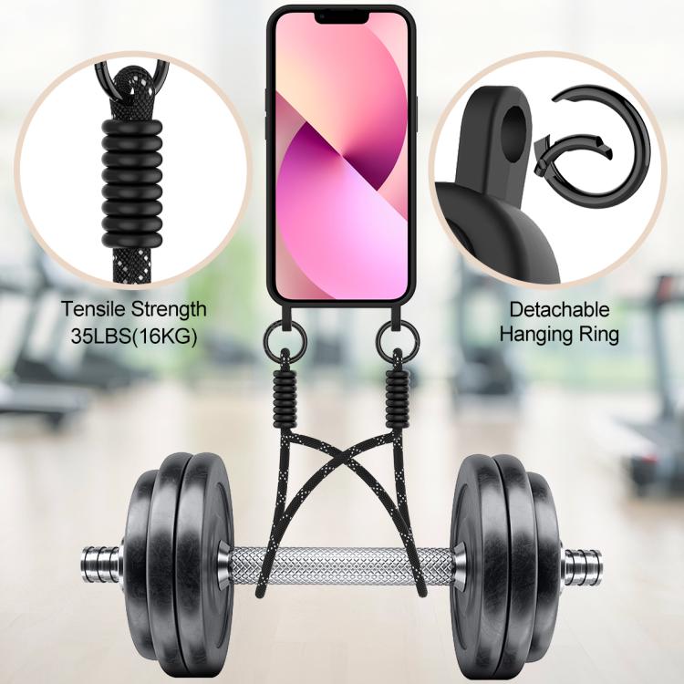 For iPhone 15 Integrated Card Bag Solid Color Liquid Silicone Phone Case Gen2 with Short Lanyard
