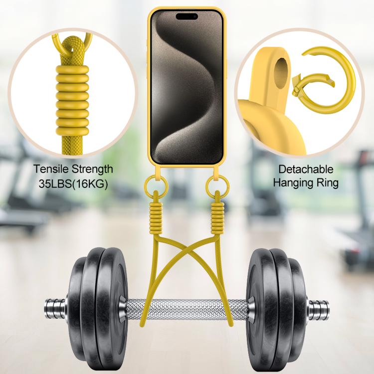 For iPhone 12 Pro Max Integrated Card Bag Solid Color Liquid Silicone Phone Case Gen2 with Short Lanyard