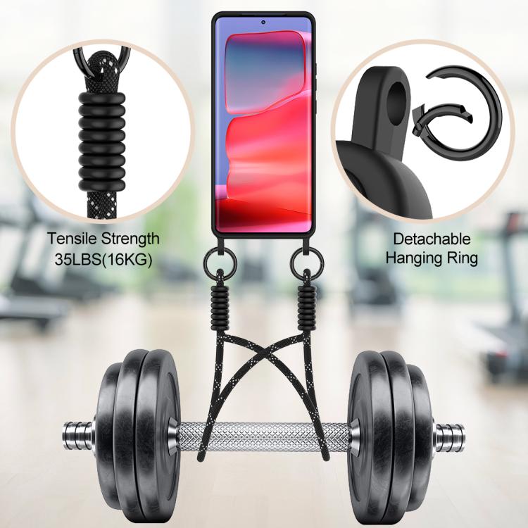 For Motorola Edge 50 Pro Integrated Card Bag Solid Color Liquid Silicone Phone Case Gen2 with Short Lanyard