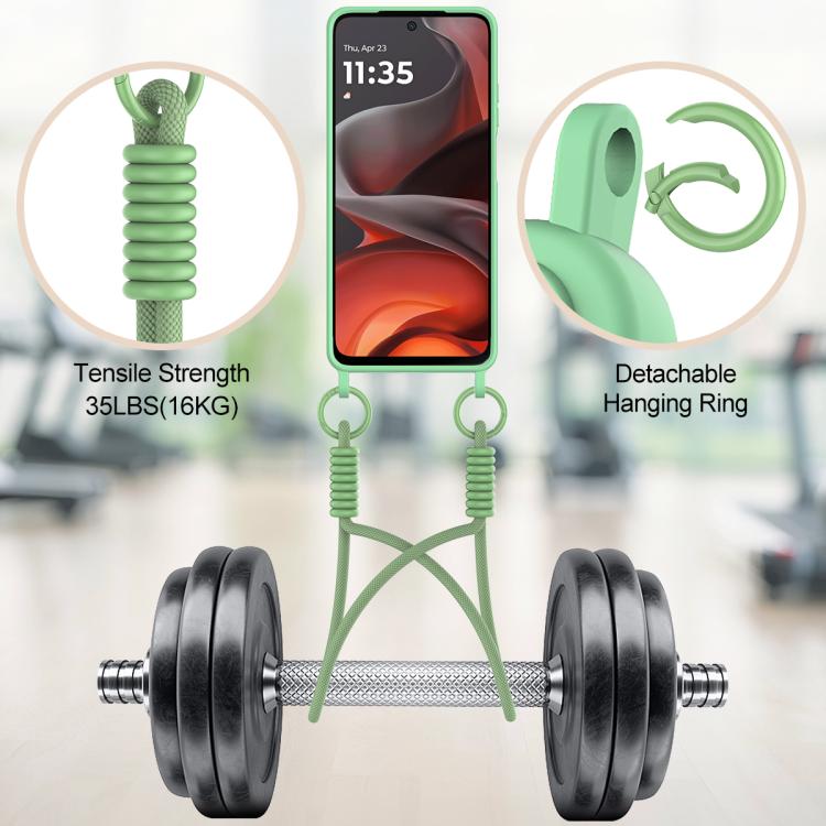 For Motorola Moto G17/G17 Power/G15 Integrated Card Bag Solid Color Liquid Silicone Phone Case Gen2 with Short Lanyard
