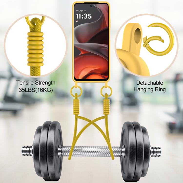 For Motorola Moto G17/G17 Power/G15 Integrated Card Bag Solid Color Liquid Silicone Phone Case Gen2 with Short Lanyard