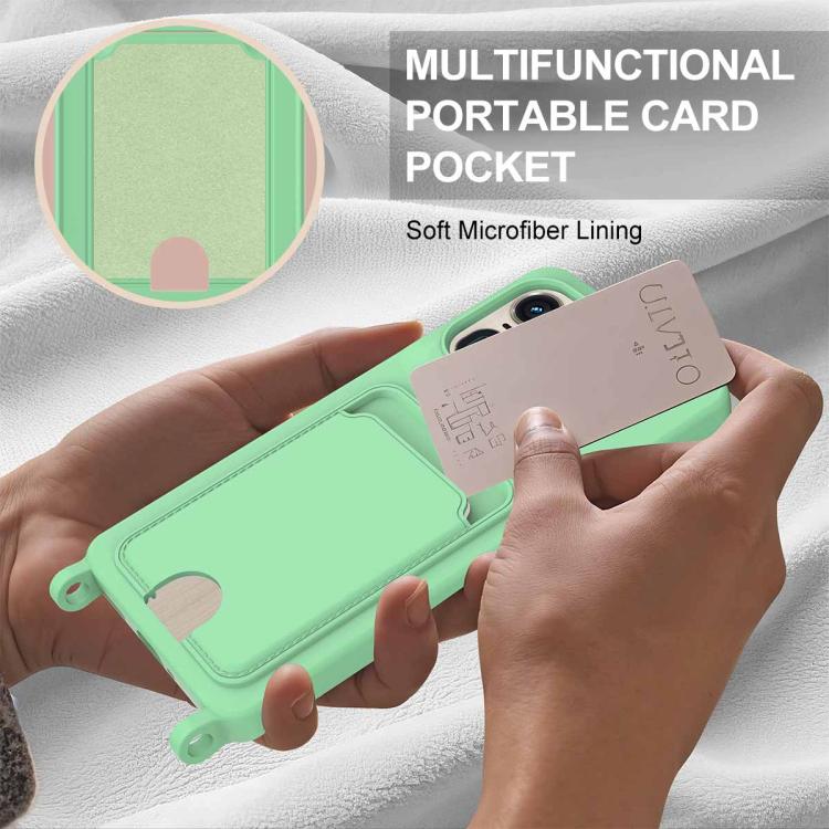For Motorola Edge 50 Ultra Integrated Card Bag Solid Color Liquid Silicone Phone Case Gen2 with Short Lanyard