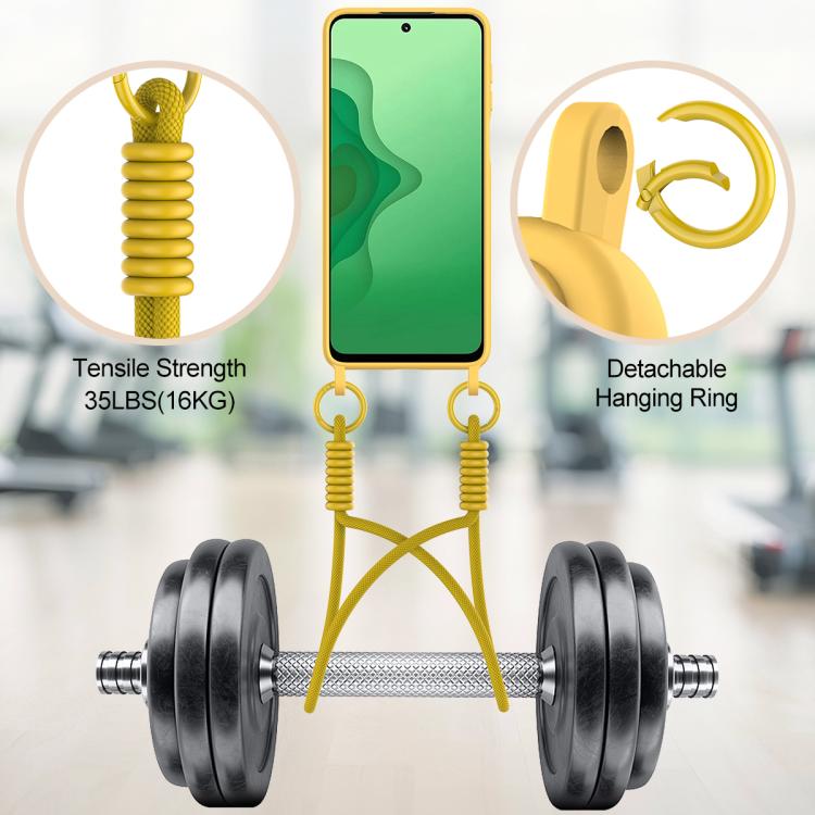 For Motorola Moto G14 4G Integrated Card Bag Solid Color Liquid Silicone Phone Case Gen2 with Short Lanyard