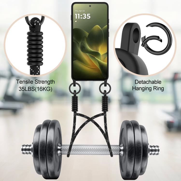 For Motorola Edge 70 Fusion / 70 Fusion+ Integrated Card Bag Solid Color Liquid Silicone Phone Case Gen2 with Short Lanyard