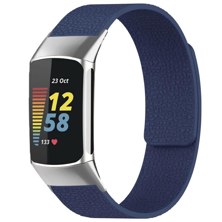 For Fitbit Charge 5 / Charge 6 xDfind Litchi Texture Magnetic Silicone Watch Band