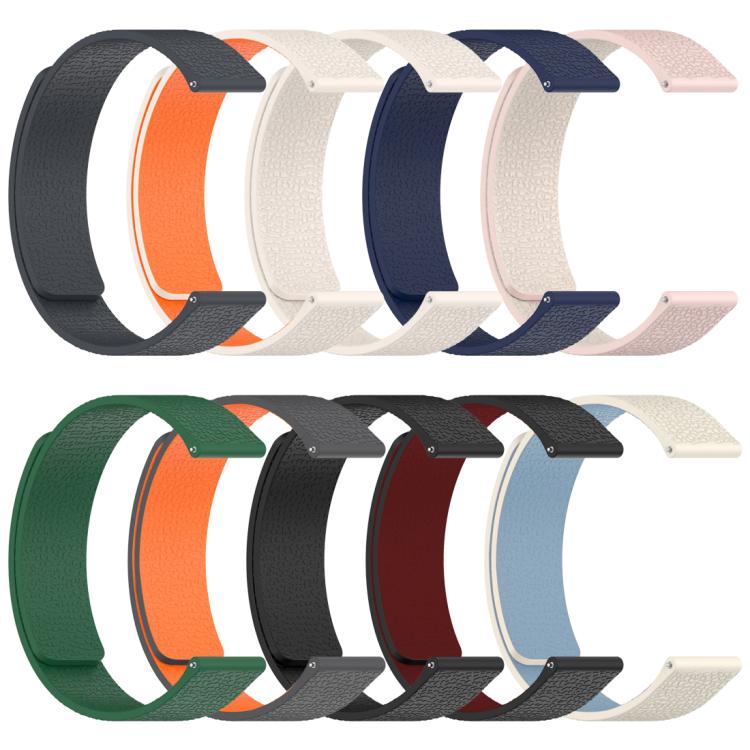 For Fitbit Charge 5 / Charge 6 xDfind Litchi Texture Magnetic Silicone Watch Band