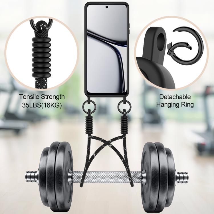 For Realme C65 4G Integrated Card Bag Solid Color Liquid Silicone Phone Case Gen2 with Short Lanyard