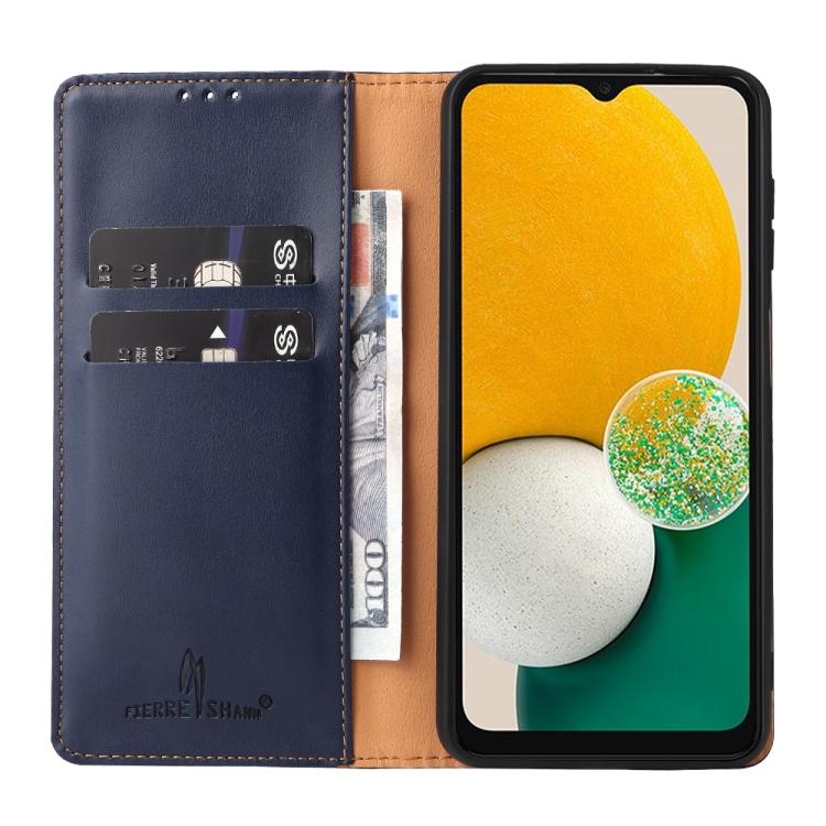 For Samsung Galaxy A56 5G Fierre Shann PU Genuine Leather Texture Phone Case