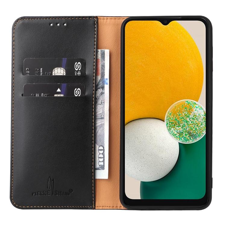 For Samsung Galaxy A56 5G Fierre Shann PU Genuine Leather Texture Phone Case