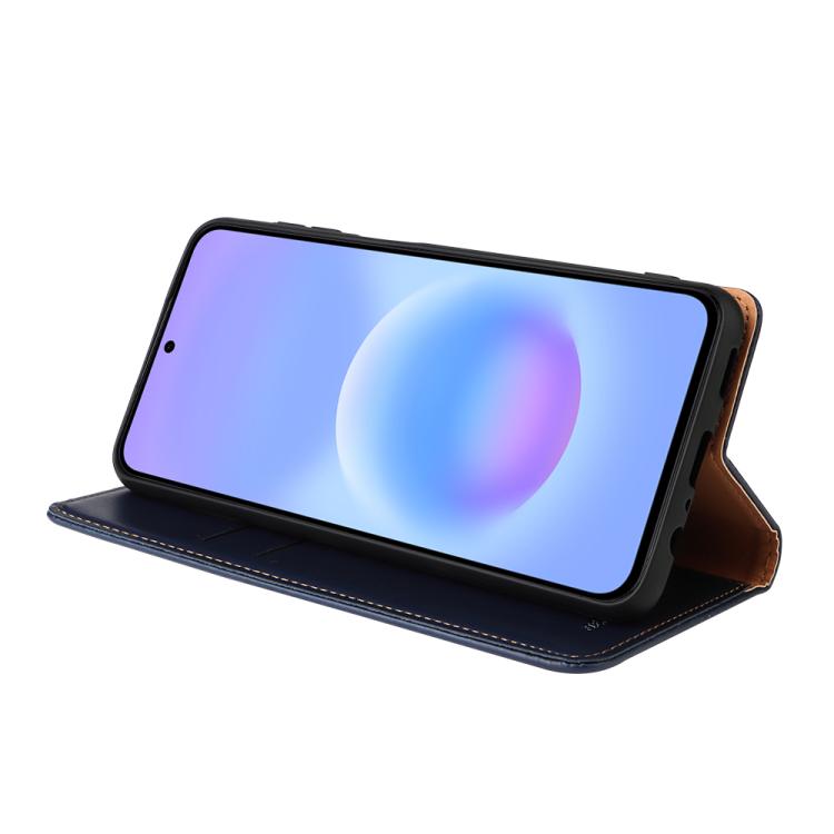 For Galaxy A57 5G Fierre Shann PU Genuine Leather Texture Phone Case