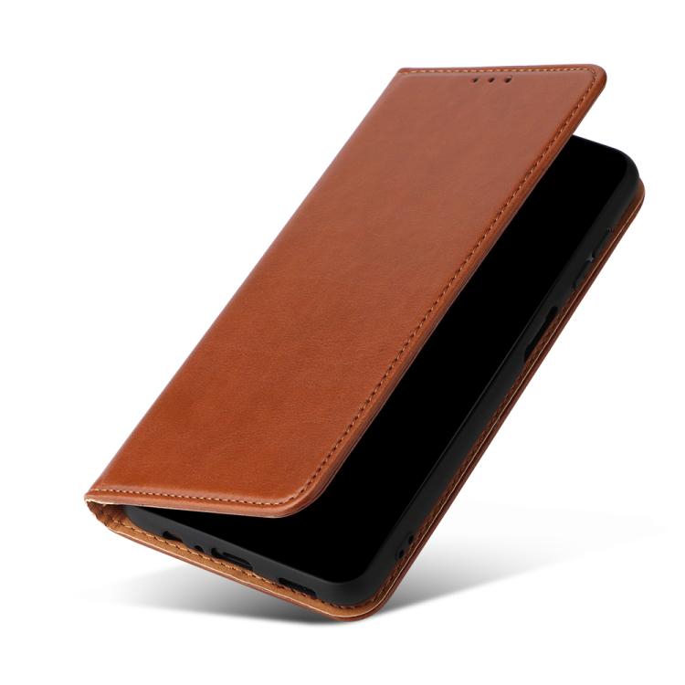 For Galaxy A57 5G Fierre Shann PU Genuine Leather Texture Phone Case