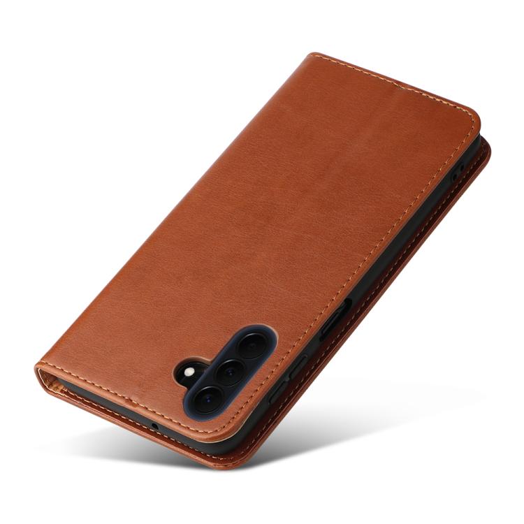 For Galaxy A57 5G Fierre Shann PU Genuine Leather Texture Phone Case