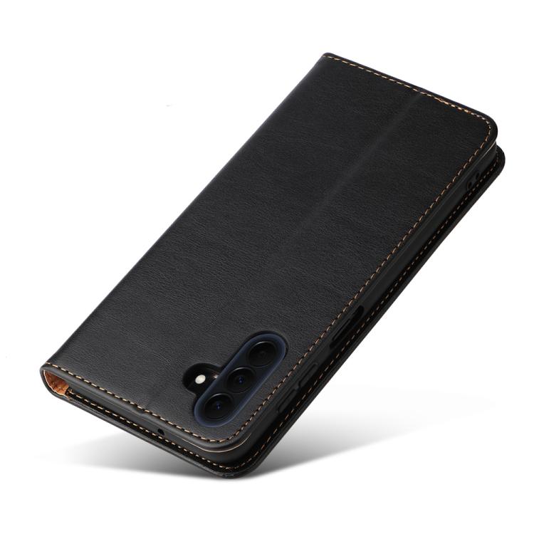 For Galaxy A57 5G Fierre Shann PU Genuine Leather Texture Phone Case