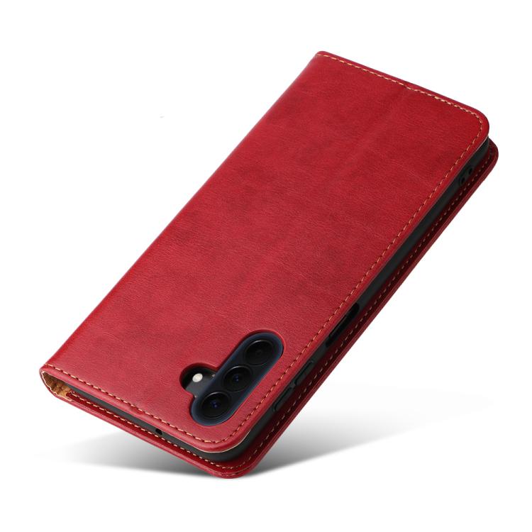 For Galaxy A57 5G Fierre Shann PU Genuine Leather Texture Phone Case
