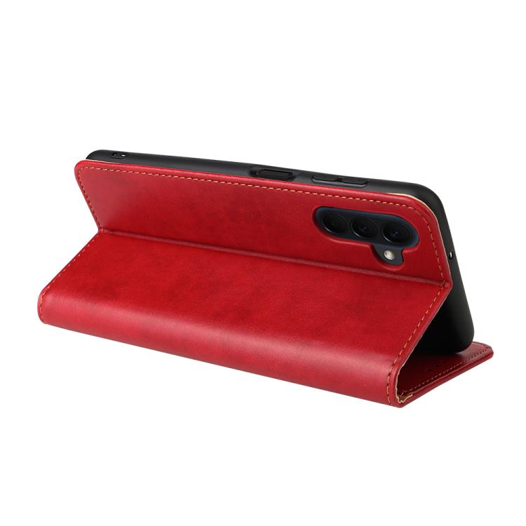 For Galaxy A57 5G Fierre Shann PU Genuine Leather Texture Phone Case