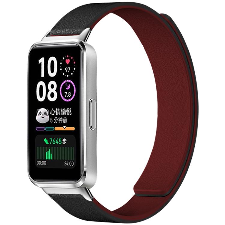 For Huawei Band 10 / 9 / 8 xDfind Litchi Texture Magnetic Silicone Watch Band