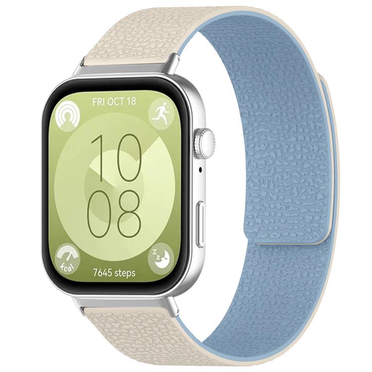 For Huawei Watch Fit4 / Fit4 Pro / Fit3 xDfind Litchi Texture Magnetic Silicone Watch Band