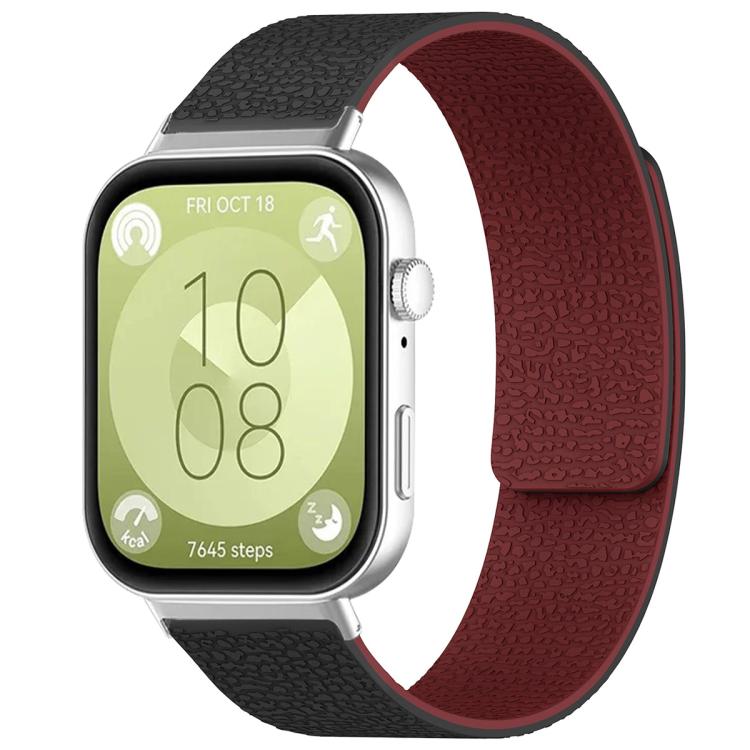 For Huawei Watch Fit4 / Fit4 Pro / Fit3 xDfind Litchi Texture Magnetic Silicone Watch Band