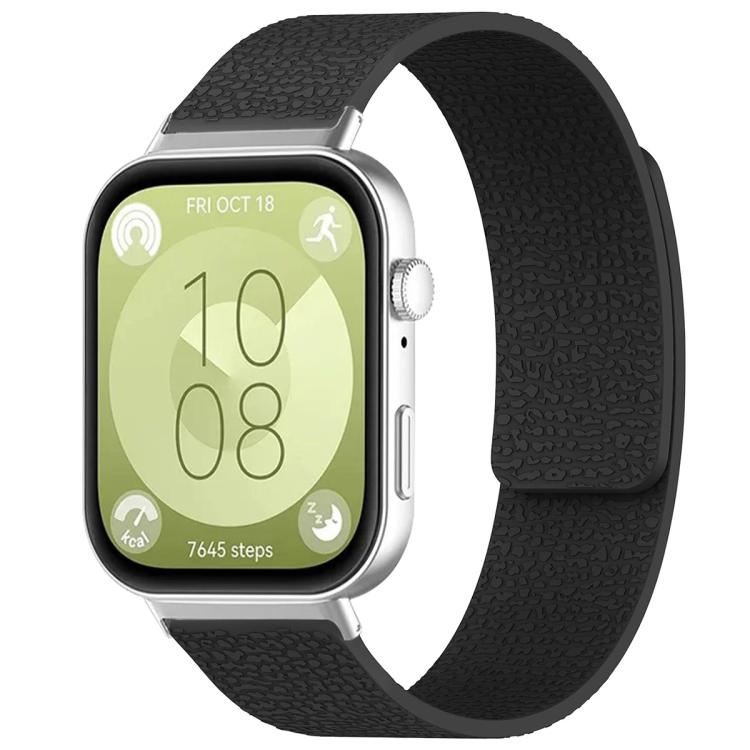 For Huawei Watch Fit4 / Fit4 Pro / Fit3 xDfind Litchi Texture Magnetic Silicone Watch Band