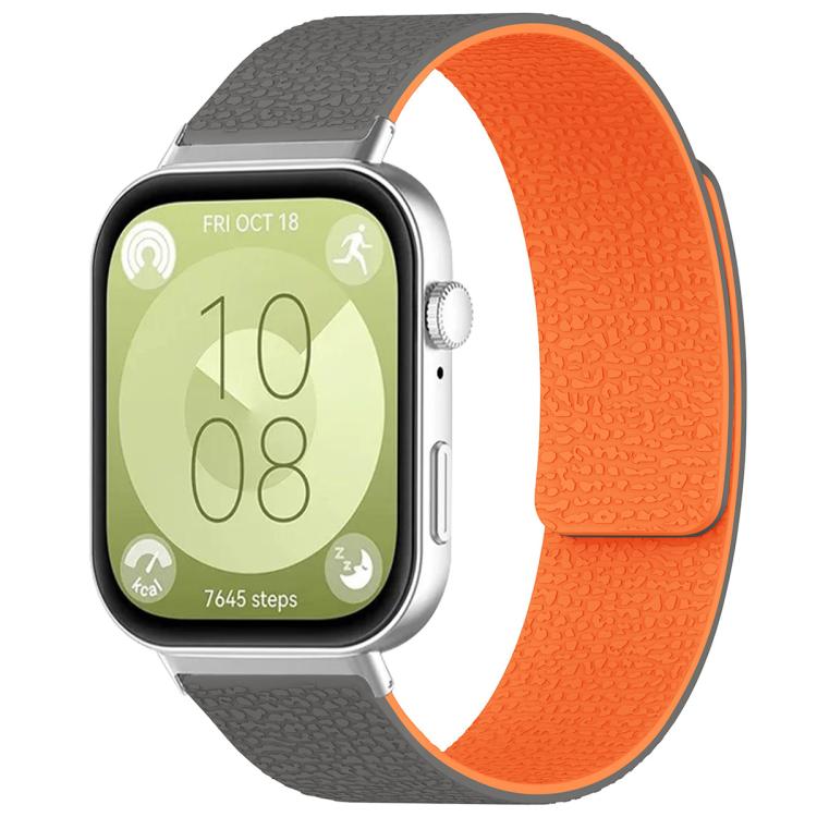 For Huawei Watch Fit4 / Fit4 Pro / Fit3 xDfind Litchi Texture Magnetic Silicone Watch Band