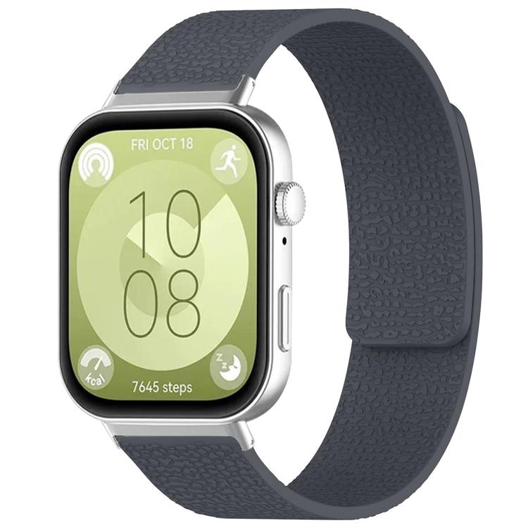 For Huawei Watch Fit4 / Fit4 Pro / Fit3 xDfind Litchi Texture Magnetic Silicone Watch Band