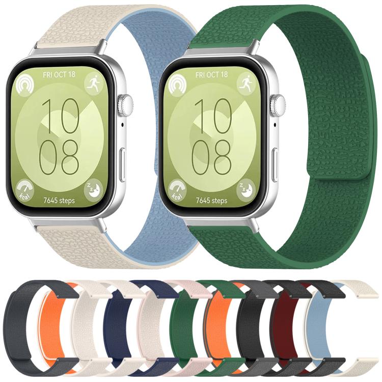 For Huawei Watch Fit4 / Fit4 Pro / Fit3 xDfind Litchi Texture Magnetic Silicone Watch Band