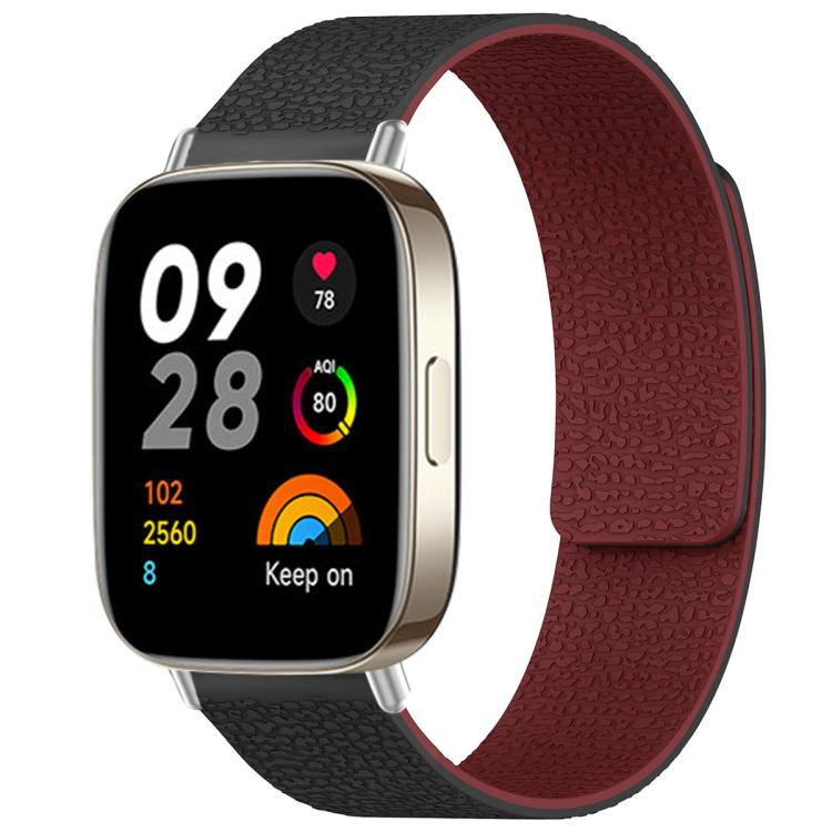 For Redmi Watch 3 xDfind Litchi Texture Magnetic Silicone Watch Band