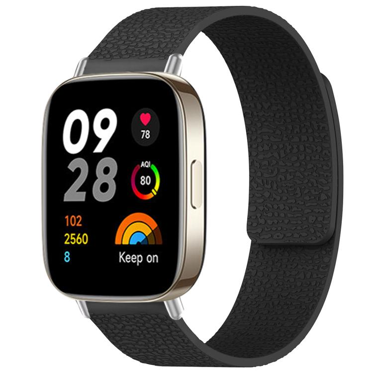 For Redmi Watch 3 xDfind Litchi Texture Magnetic Silicone Watch Band