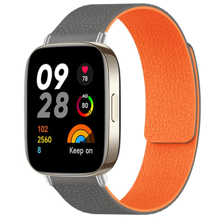 For Redmi Watch 3 xDfind Litchi Texture Magnetic Silicone Watch Band