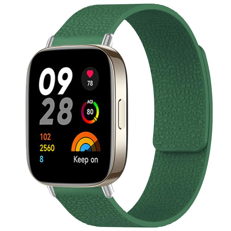 For Redmi Watch 3 xDfind Litchi Texture Magnetic Silicone Watch Band