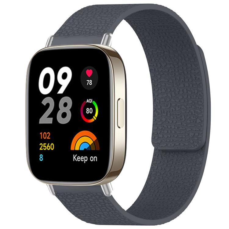 For Redmi Watch 3 xDfind Litchi Texture Magnetic Silicone Watch Band