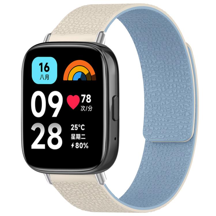 For Redmi Watch 3 Active/Watch 3 Lite xDfind Litchi Texture Magnetic Silicone Watch Band