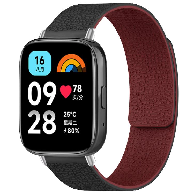 For Redmi Watch 3 Active/Watch 3 Lite xDfind Litchi Texture Magnetic Silicone Watch Band