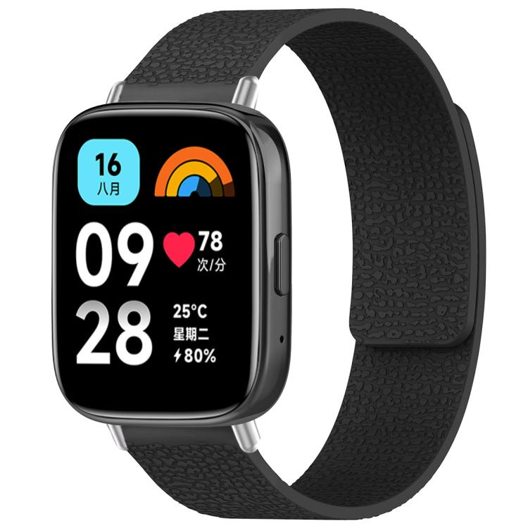 For Redmi Watch 3 Active/Watch 3 Lite xDfind Litchi Texture Magnetic Silicone Watch Band