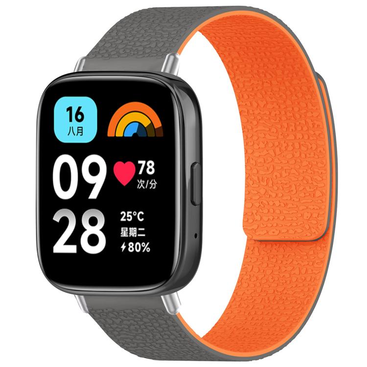 For Redmi Watch 3 Active/Watch 3 Lite xDfind Litchi Texture Magnetic Silicone Watch Band