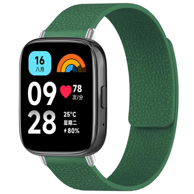 For Redmi Watch 3 Active/Watch 3 Lite xDfind Litchi Texture Magnetic Silicone Watch Band