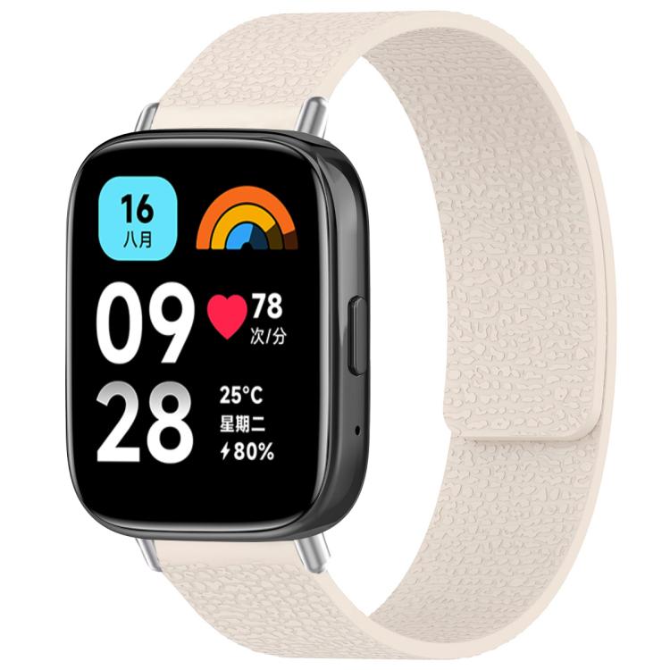 For Redmi Watch 3 Active/Watch 3 Lite xDfind Litchi Texture Magnetic Silicone Watch Band