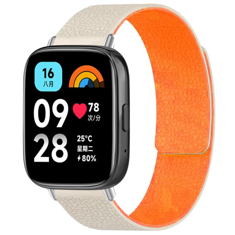 For Redmi Watch 3 Active/Watch 3 Lite xDfind Litchi Texture Magnetic Silicone Watch Band